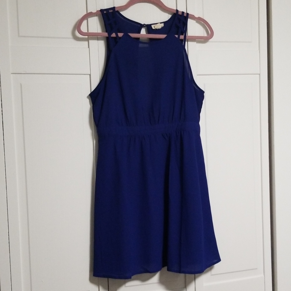 LoveRiche Blue Sleeveless Dress